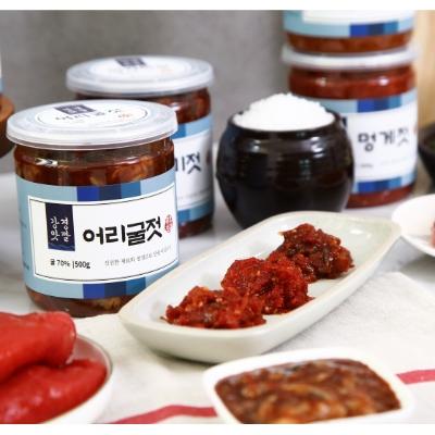 ⭐꿀연휴특가⭐[강경황토젓갈] 실속 가정용세트 백명란(파지) 오징어 창난젓 비빔낙지젓 (각 250g)