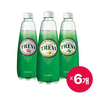 롯데칠성 트레비 탄산음료 500ml x 6개 (라임,레몬,자몽)