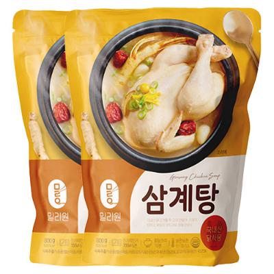 ★7월 복날 보양식★ [밀리원] 유황 먹여키운 삼계탕 800g x 2개