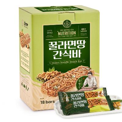 호정가 꿀라면땅간식바 (18개입) / 달콤하고 바삭한 추억의 라면과자 