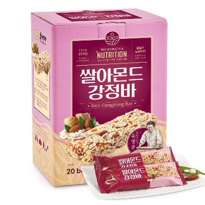 호정가 쌀아몬드강정바 (20개입) / 달콤 바삭한 전통 쌀강정 뉴트리션바