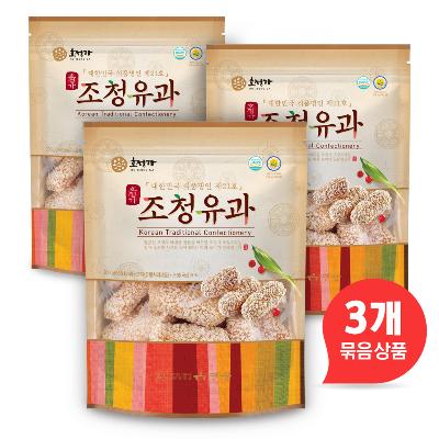 호정가 조청유과 3EA (3개 묶음, 총 600g) / 전통한과 과자
