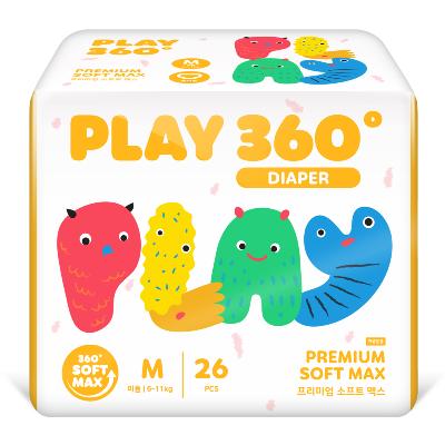 [한예지] 360도 프리미엄 소프트맥스 PLAY 팬티형 기저귀 중형(M) 26입 1팩