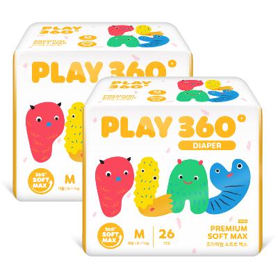 [한예지] 360도 프리미엄 소프트맥스 PLAY 팬티형 기저귀 중형(M) 26입 2팩
