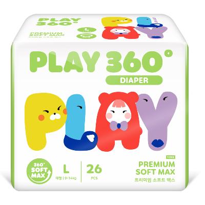 [한예지] 360도프리미엄 소프트맥스 PLAY 팬티형 기저귀 대형(L) 26입 1팩