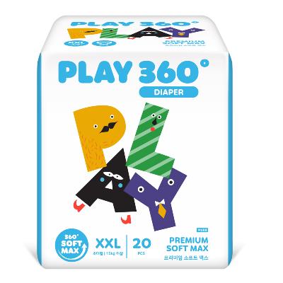 [한예지] 360도 프리미엄 소프트맥스 PLAY 팬티형 기저귀 초대형(XXL) 20입 1팩