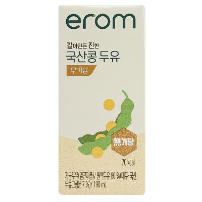 [이롬] 갈아만든 진한 국산콩 무가당 두유 190ml 16팩