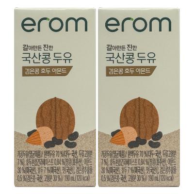 [이롬] 갈아만든 진한 국산콩 검은콩 호두 아몬드 두유 190ml 32팩