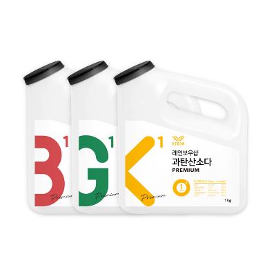 [레인보우샵] 삼총사 시그니처 왕톡톡이 세트 (베이킹소다 1kg+ 구연산 1kg+과탄산소다 1kg)