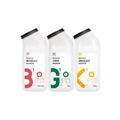 [레인보우샵] 삼총사 시그니처 톡톡이 세트 (베이킹소다 500g+ 구연산 400g+과탄산소다 500g)
