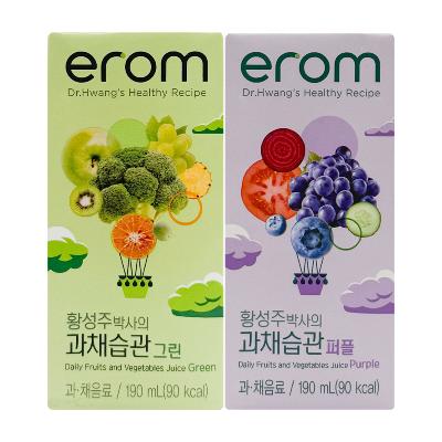 [이롬] 황성주 과채습관 주스 190ml 퍼플 16팩 + 그린 16팩 세트