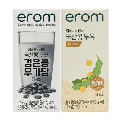 [이롬] 황성주 두유 190ml 국산 검은콩 무가당 16팩 + 국산콩 무가당 16팩 세트