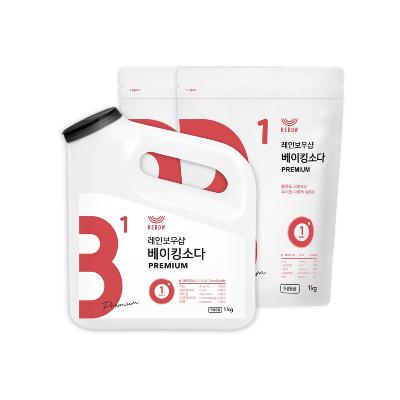 [레인보우샵] 베이킹소다 프리미엄 왕톡톡이 리필 세트 (본품1kg x1 + 리필1kg x2)