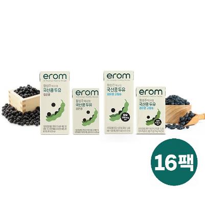 ⭐타임특가⭐[이롬] 황성주 박사의 이롬 황성주 박사의 국산콩두유 검은콩 190ml 16팩 (검은콩,고칼슘 택1)