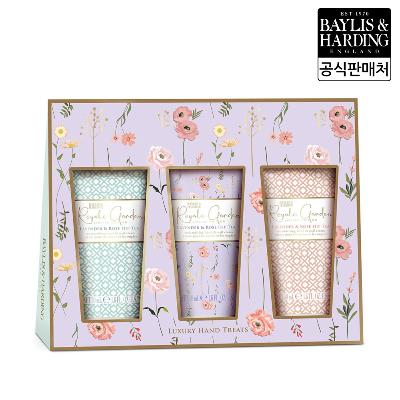 [베일리스앤하딩] 영국 비건 로얄가든 라벤더 앤 로즈힙티 핸드크림 3종세트
