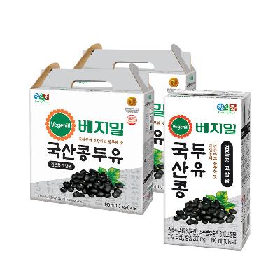 [정식품] 베지밀 국산콩 검은콩 고칼슘 두유 190ml (32팩/48팩)