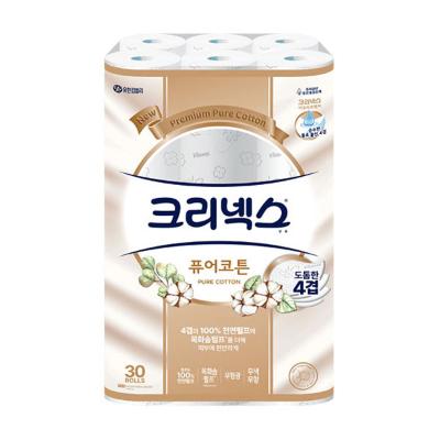 [크리넥스] 퓨어코튼 4겹데코 25m 30롤