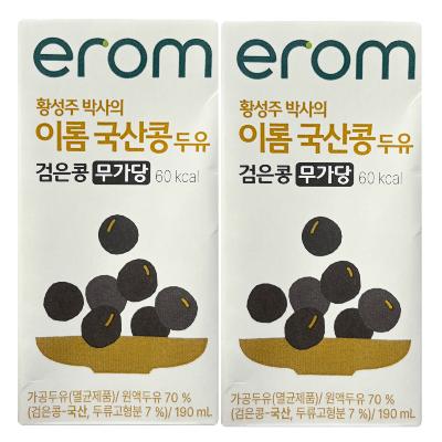 [이롬] 황성주 국산 검은콩 무가당 두유 190ml 32팩