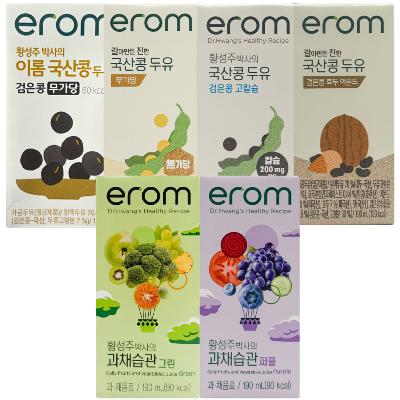 [이롬] 황성주 국산콩 두유 과채습관 모음 190ml 16팩 무가당 고칼슘