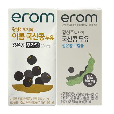 [이롬] 황성주 두유 190ml 국산 검은콩 무가당 16팩 + 검은콩 고칼슘 16팩 세트