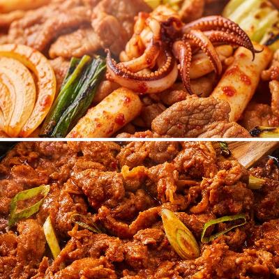 [랜선포차]오징어제육볶음 300g +찐 고추장불고기 300g  세트