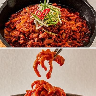 [랜선포차]오돌뼈볶음 300g 1팩+무뼈국물닭발 400g 1팩 세트