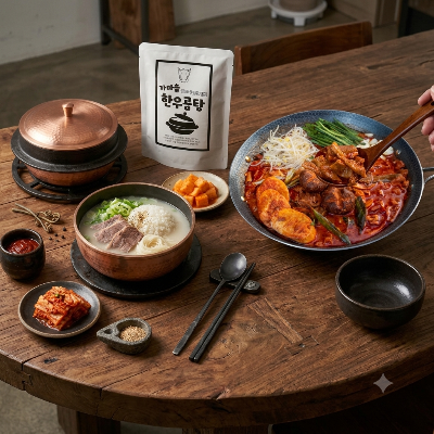 [랜선포차]소곱창전골 400g 1팩+한우사골곰탕 500g 1팩 세트