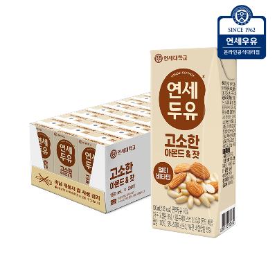 [연세우유] 연세두유 고소한 아몬드 잣 두유 24팩/190mlx24팩x1박스